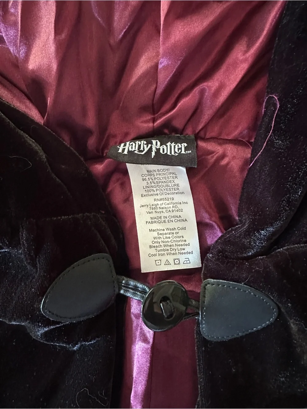Adult Harry Potter Adult Size Gryffindor Black Robe with Burgundy and Gold Trim